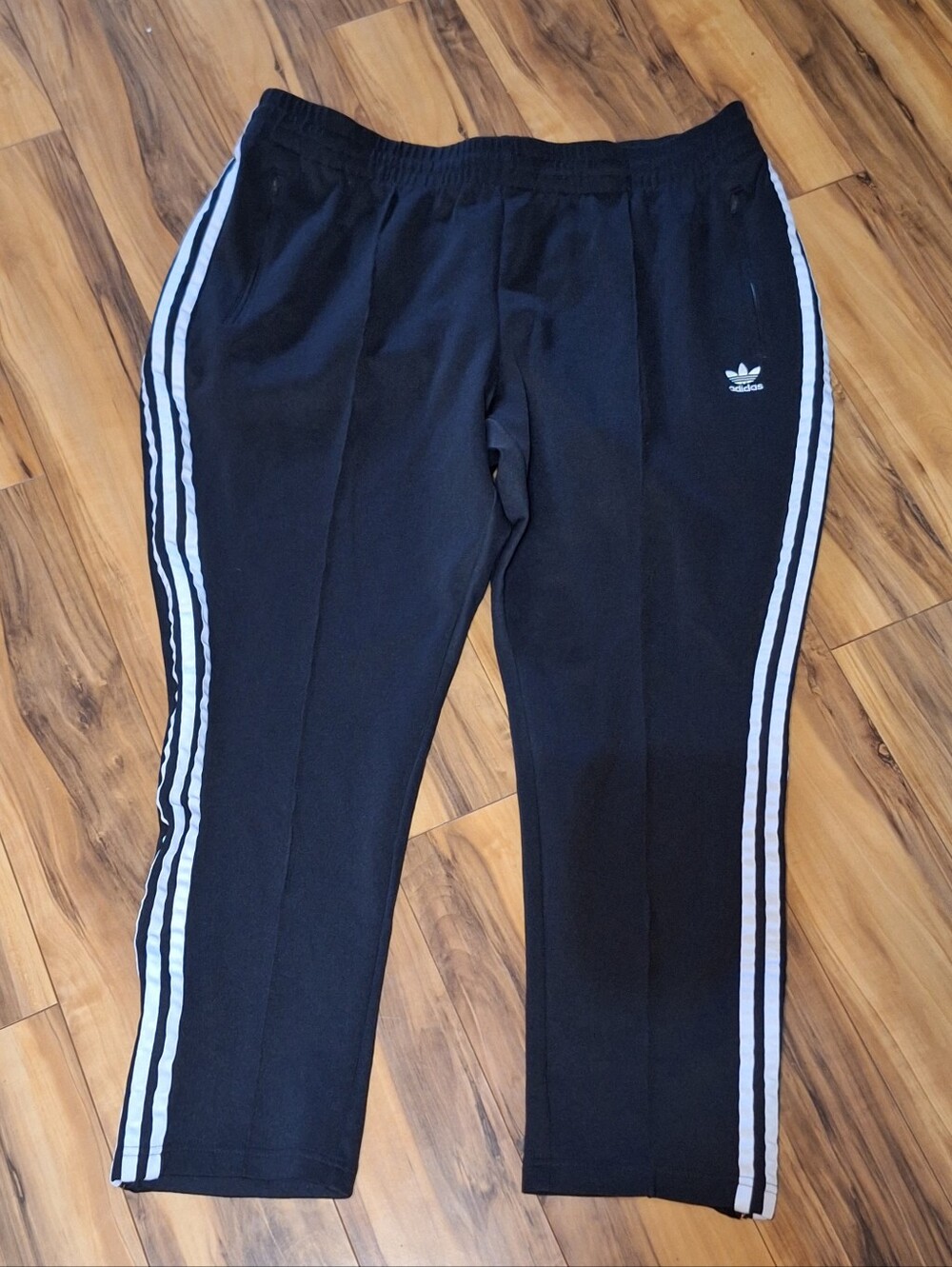 Adidas Womens 3X Track Pants Stripes Pull On Zipper Pockets & Ankles